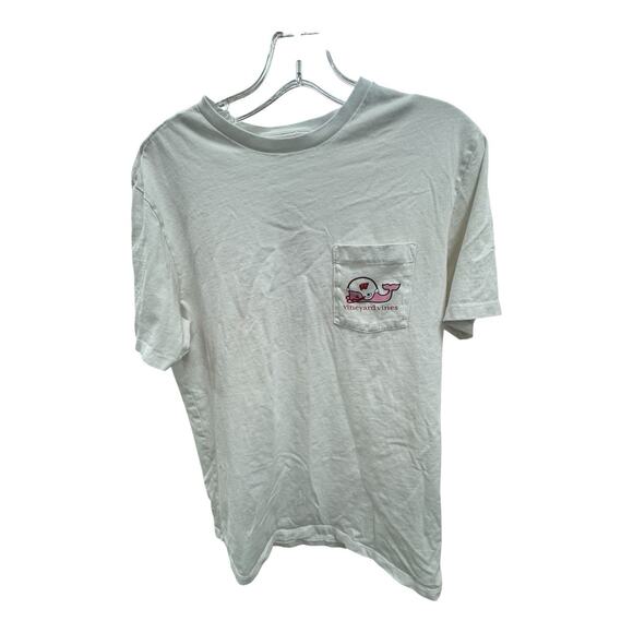 Vineyard Wine White Crew Neck Pocket Small T-Shirt Wisconsin Badger NCAA College - Picture 1 of 4